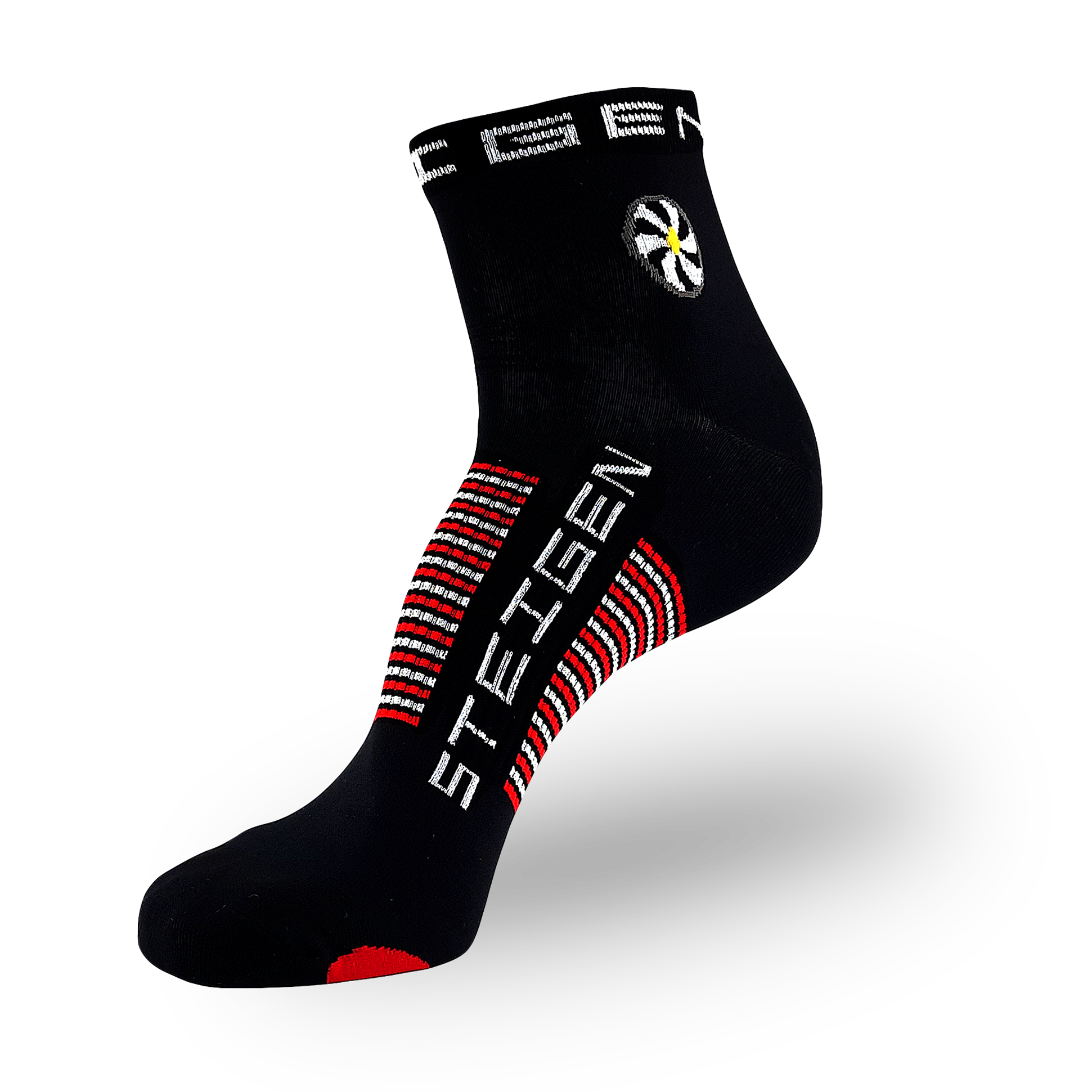 Big Foot (Size 12+ Only) Black Running Socks ¼ Length