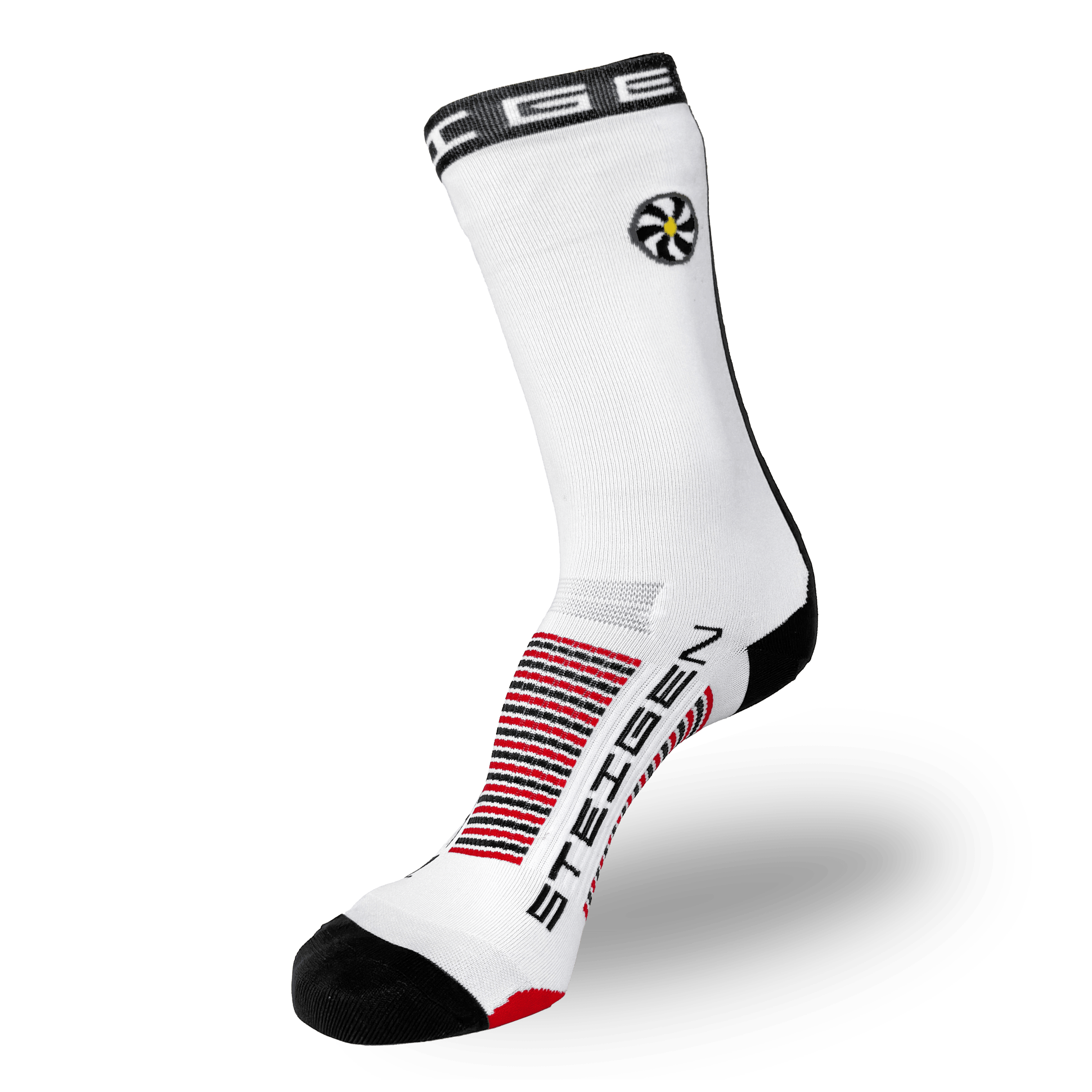 Race Stripe White Running Socks ¾ Length